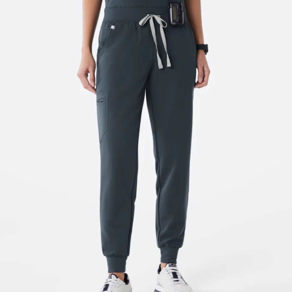 Figs Women's Dark Teal Track Joggers with Contrast Drawstring